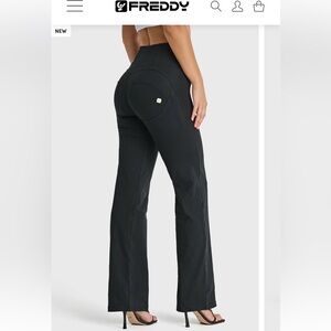 Freddy black high waisted zip front straight flair. New without tags